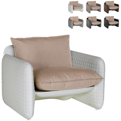 Poltrona lounge design moderno Slide Mara trama cuoio interno esterno | Colore: Bianco en oferta