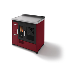 Stufa a Pellet Eva Calor Enrica 9 kw Rosso con forno - 901669500 en oferta