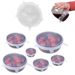 Set da 6 coperchi in silicone estensibili di diverse dimensioni microonde frigo precio