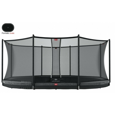 Solo Trampolino - BERG Grand Favorit interrato ovale 520x345cm - grigio