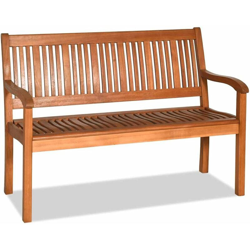 Panchina da Giardino in Legno, Panca per 2 Persone, Schienale Ergonomico, per Cortile Veranda Piscina Balcone, 126 x 63 x 91 cm en oferta