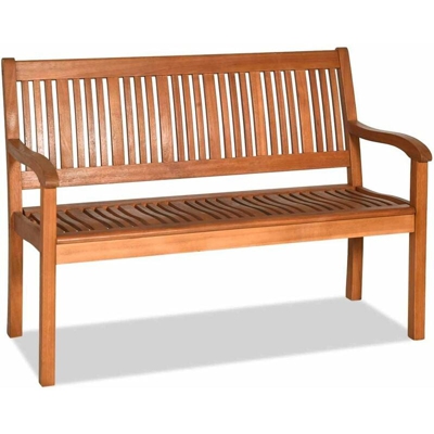 Panchina da Giardino in Legno, Panca per 2 Persone, Schienale Ergonomico, per Cortile Veranda Piscina Balcone, 126 x 63 x 91 cm