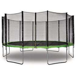 Trampolino Yoopi - Ø 4,90 m - Verde - Con rete + scala + copertura + kit di ancoraggio en oferta