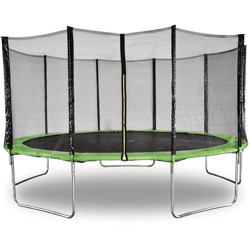 Trampolino Yoopi - Ø 4,60 m - Verde - Con rete + scala + copertura + kit di ancoraggio en oferta