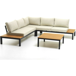 Set Sofa Lounge ad angolo mod. Beverly bianco polywood colore teak M094902-38 precio