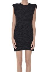 Polka dot print crepè mini dress en oferta