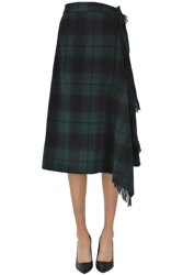 Tartan wraparound midi skirt en oferta