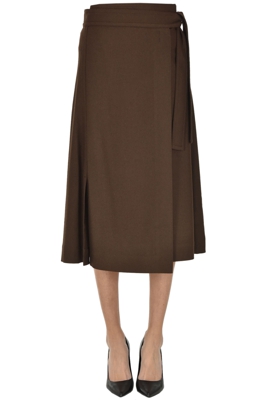 Wraparound midi skirt