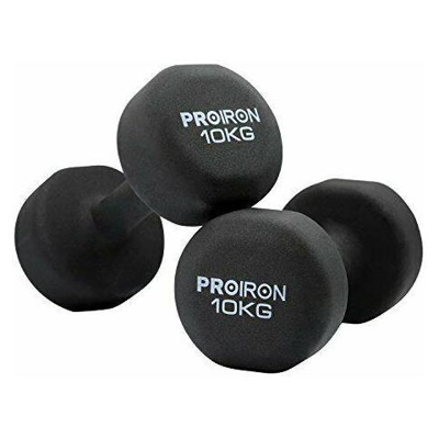 Prkned10k Set Di Pesi Per Manubri, 2 Pezzi, 10 Kg, Nero, Neoprene