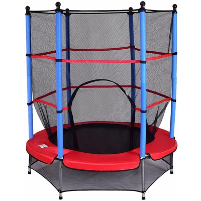 Trampolino Elastico da Giardino con Rete Protettiva Ø 140 cm Tapetto Elastico da Esterno, Robusto e Resistente