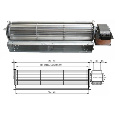 Ventilatore tangenziale stufa a pellet TGA 60/1-300/30 EMMEVI FERGAS NORDICA