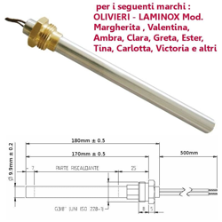 Resistenza Candeletta Stufa a Pellet 3/8 300W 180mm Laminox OLIVIERI precio