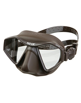 SEAC M70, Maschera da Freediving e Pesca in Apnea a Volume Ridotto Unisex Adulto, Marrone, Standard