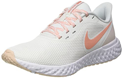 Nike Revolution 5, Scarpe da Jogging Donna, Summit White Crimson Bliss Orange Pearl, 38 EU