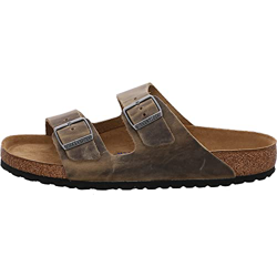 Birkenstock Arizona SFB Faded Khaki Pelle oliata Uomini EU(43) en oferta