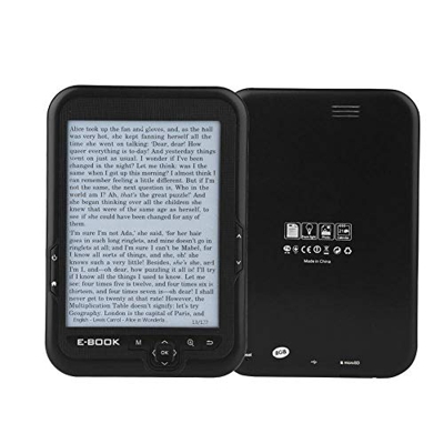 E-Reader,Portable 6 Pollici 800x600 Risoluzione 300 DPI Lettore E-book USB 2.0 Libro Digitale Elettronico Leggi Radio FM Integrata/Registrazione/MP3 W