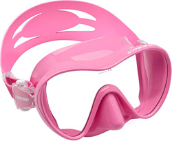 Cressi F1 Small Mask, Maschera Subacquea Monovetro Temperato del Tipo Frameless, Dimensioni ridotte Bambina, Rosa, S características