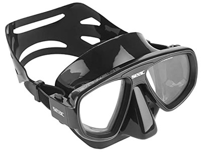 SEAC Extreme, Subacquea e Pesca in Apnea Si Adatta a Maschera Graduata con Lenti Ottiche Opzionali Unisex Adulto, Nero, Standard