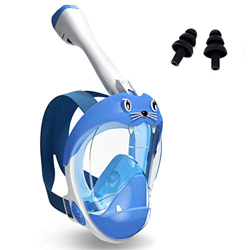 Buluri - Maschera da snorkeling per bambini, maschera integrale con boccaglio, ampio campo visivo di 180°, per respirare liberamente, design carino pe en oferta