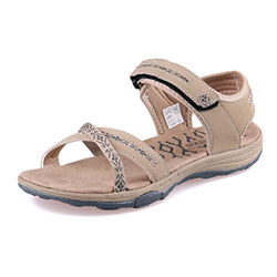 GRITION Donna Sandali Escursionismo Sportivi Trekking Cinturino alla Caviglia Peep Toe Leggero cinghia Regolabile Piatto Sandalo Estivi All'aperto Com en oferta