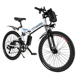 ANCHEER Bici elettrica pieghevole, bici elettrica 26'' per adulti Mountain bike elettrica e-bike con doppio assorbimento degli urti, freni a disco pos características