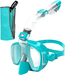 Maschera Subacquea, Maschera Snorkeling Professionale Anti Appannamento, Pieghevole Kit Maschera Sub Panoramica 180° Supporto per Fotocamera e Asciuga en oferta