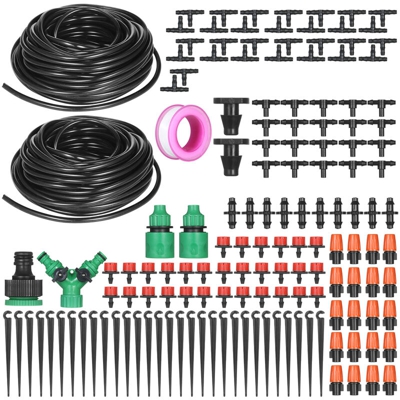 Kkmoon - Vivaio a goccia irrigazione kit di raffreddamento a spruzzo vestito | con 30 metri di tubo di acqua / emettitore / ugello, etc. - con 30