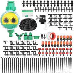 Kkmoon - Vivaio a goccia irrigazione kit di raffreddamento a spruzzo vestito | con timer di irrigazione automatici / 40 m tubo / emettitore / ugello, precio