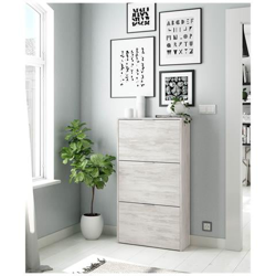 Armadio Portascarpe A Tre Ribalte, Colore Bianco, Capacitá 18 Paia Di Scarpe, Cm 60 X 113 X 22 precio