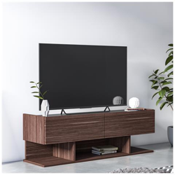 Mobile Da Soggiorno Porta Tv Con Due Ante A Ribalta E Scomparti Aperti, Cm 120 X 37 X 40 en oferta