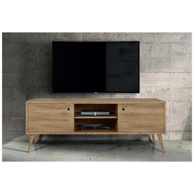 Brody - Mobile Porta Tv Moderno In Abete Spazzolato Naturale 160 X 45 X 55