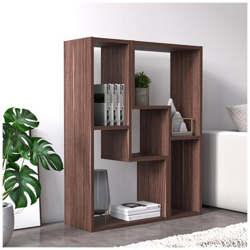 Modulo Componibile Formato Da Due Pezzi Per Creare Mobile Da Soggiorno Porta Tv - Libreria -tavolino, Cm 130 X 25 X 50, Colore Noce características