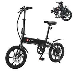 Bici elettrica, DYU 16" Bicicletta Elettrica 240W motore 36V 5Ah Batteria Smart Folding Electric Bike, al litio Adulti E-Bike per adulti e adolescenti en oferta