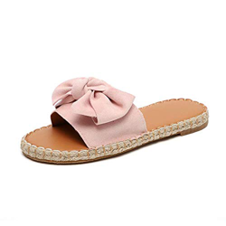 Ciabatte Donna Espadrillas Piatto Sandali Estive Fiocco Pelle Piattaforma Basse Punta Aperta Scarpe Spiaggia Piscina Mare Moda Comode Rosa 38 precio