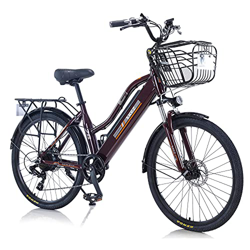 TAOCI - Bicicletta elettrica da donna, per adulti, per tutti i terreni, 26", 36 V, 350 W, batteria agli ioni di litio rimovibile a 7 marce, mountain b características