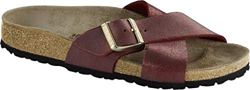 Birkenstock Siena Washed Metallic Port, Suede Leather Rosso 38 precio