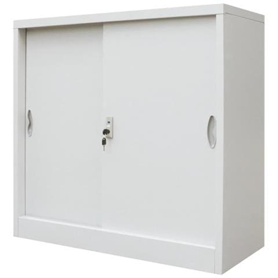 Armadio Per Ufficio Porte Scorrevoli Metallo 90x40x90 Cm Grigio