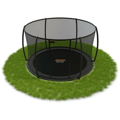 Avyna - SOLO TRAMPOLINO Tappeto elastico da giardino interrato rotondo 305cm con rete di sicurezza - grigio. A livello del terreno, facilmente