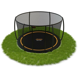 SOLO TRAMPOLINO Tappeto elastico da giardino interrato rotondo 305cm con rete di sicurezza - nero. A livello del terreno, facilmente accessibile. en oferta