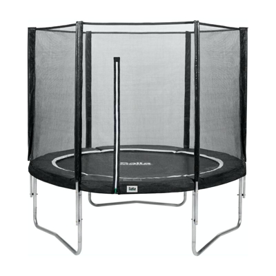 SOLO TRAMPOLINO Tappeto elastico da giardino rotondo 251cm - nero. Con rete di sicurezza e bordo protettivo spesso. Sicurezza e qualità a un prezzo