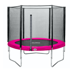 SOLO TRAMPOLINO Tappeto elastico da giardino rotondo 251cm - rosa. Con rete di sicurezza e bordo protettivo spesso. Sicurezza e qualità a un prezzo en oferta