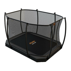 SOLO TRAMPOLINO Tappeto elastico interrato rettangolare 305x225cm con rete di sicurezza - grigio. A livello del terreno, facilmente accessibile. características