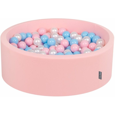 90X30cm/200 Palline ? 7CM Piscina Di Palline Colorate Per Bambini Tondo Fabbricato In EU, Rosa: Azzurro/Rosa C/Perla - rosa: azzurro/rosa c/perla