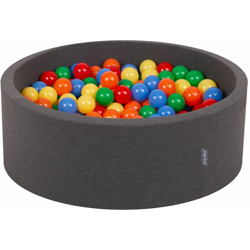 90X30cm/200 Palline ? 7CM Piscina Di Palline Colorate Per Bambini Tondo Fabbricato In EU, Grigio Sc:Giallo-Verde-Blu-Rosso-Arancione - grigio en oferta