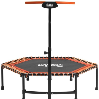 SOLO TRAMPOLINO Tappeto elastico fitness 128cm - arancione. Con sbarra regolabile in 5 posizioni. Robusto e solido, adatto per uso commerciale e