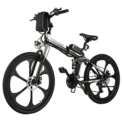 ANCHEER bicicletta elettrica 36V 8Ah, 26 pollici bicicletta elettrica pieghevole, 250W motore, batteria al litio rimovibile, Bici Elettriche E-Bike Sh precio