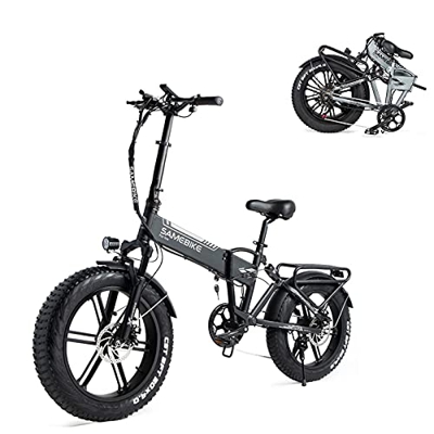 SAMEBIKE XWXL09 Fat Tire Bicicletta elettrica 500W Bicicletta elettrica Mountain Beach Snow Ebike 20 Pollici per Adulti (Nero)