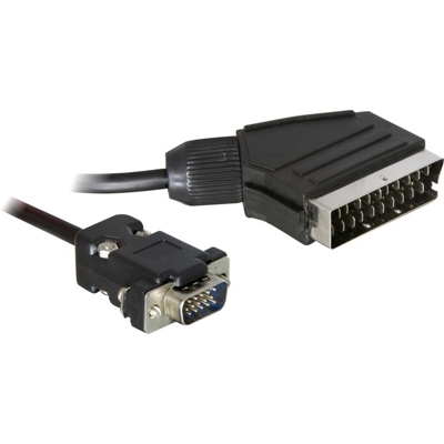 65028 cavo e adattatore video 2 m SCART (21-pin) VGA (D-Sub) Nero