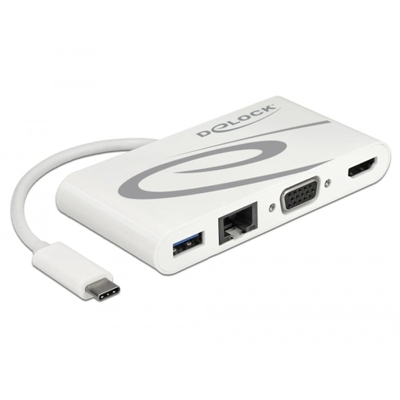 87731 hub di interfaccia USB 3.2 Gen 1 (3.1 Gen 1) Type-C Grigio, Bianco, Adattatore