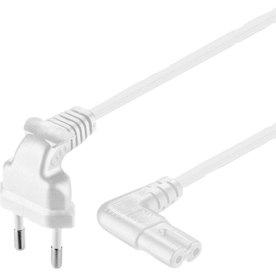 CEE 7/16 / IEC 60320 C7, 3 m Bianco CEE7/16 Accoppiatore C7, Cavo